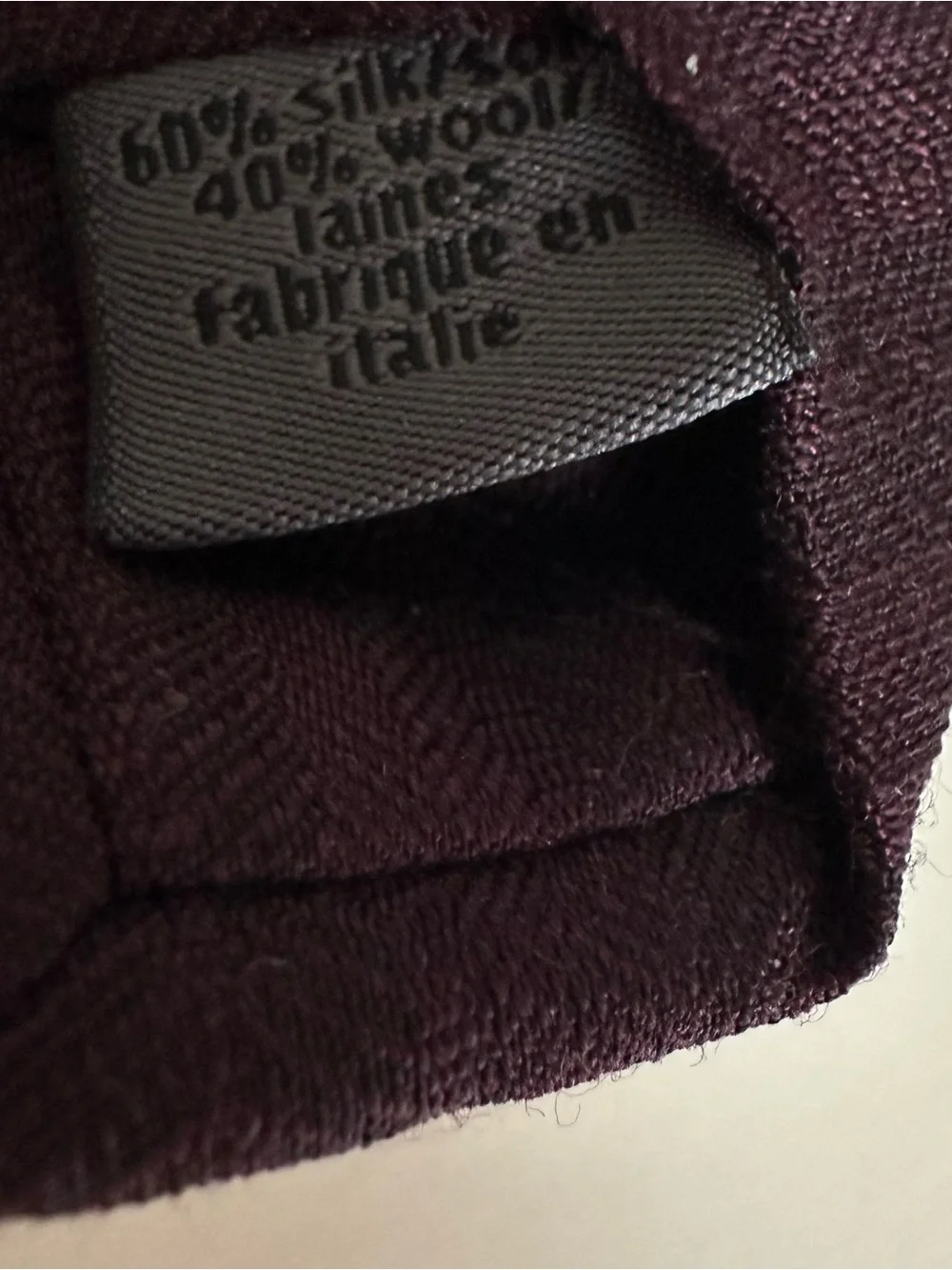 John Varvatos Burgundy Silk Wool Skinny Tie
